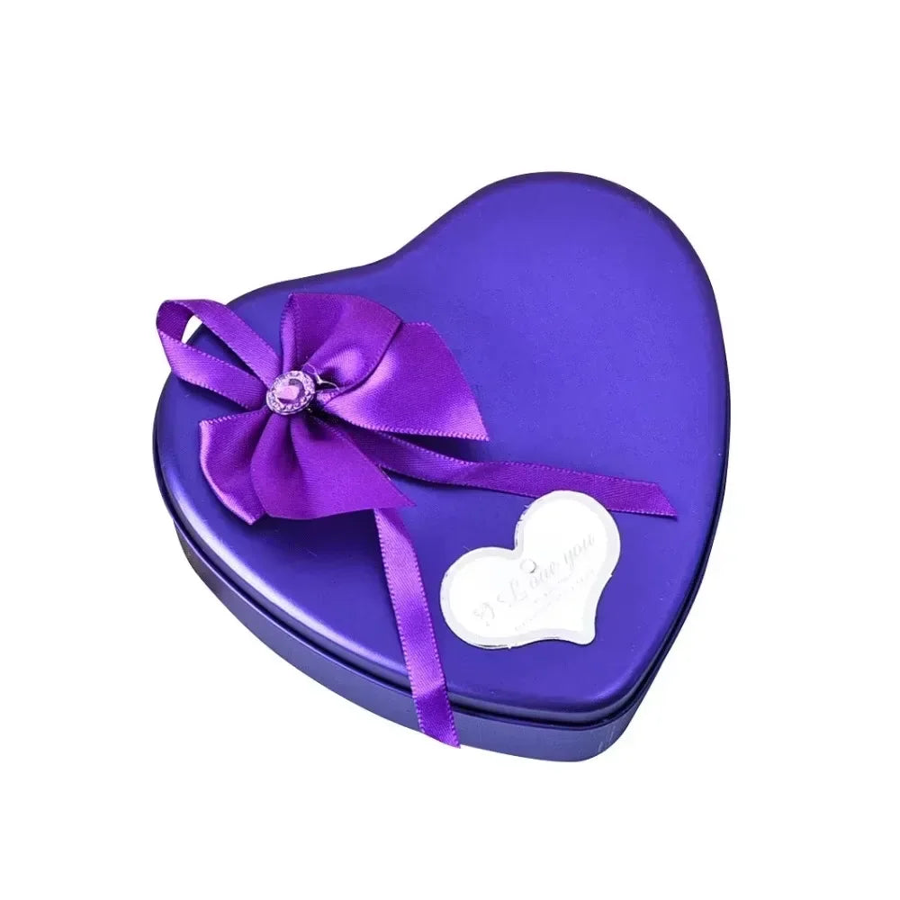 Heart Shaped Teddy Box With Eternal Roses