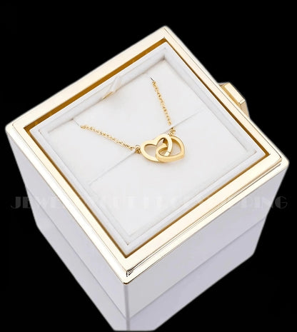 Eternal Rose Necklace Set With Rotating Box