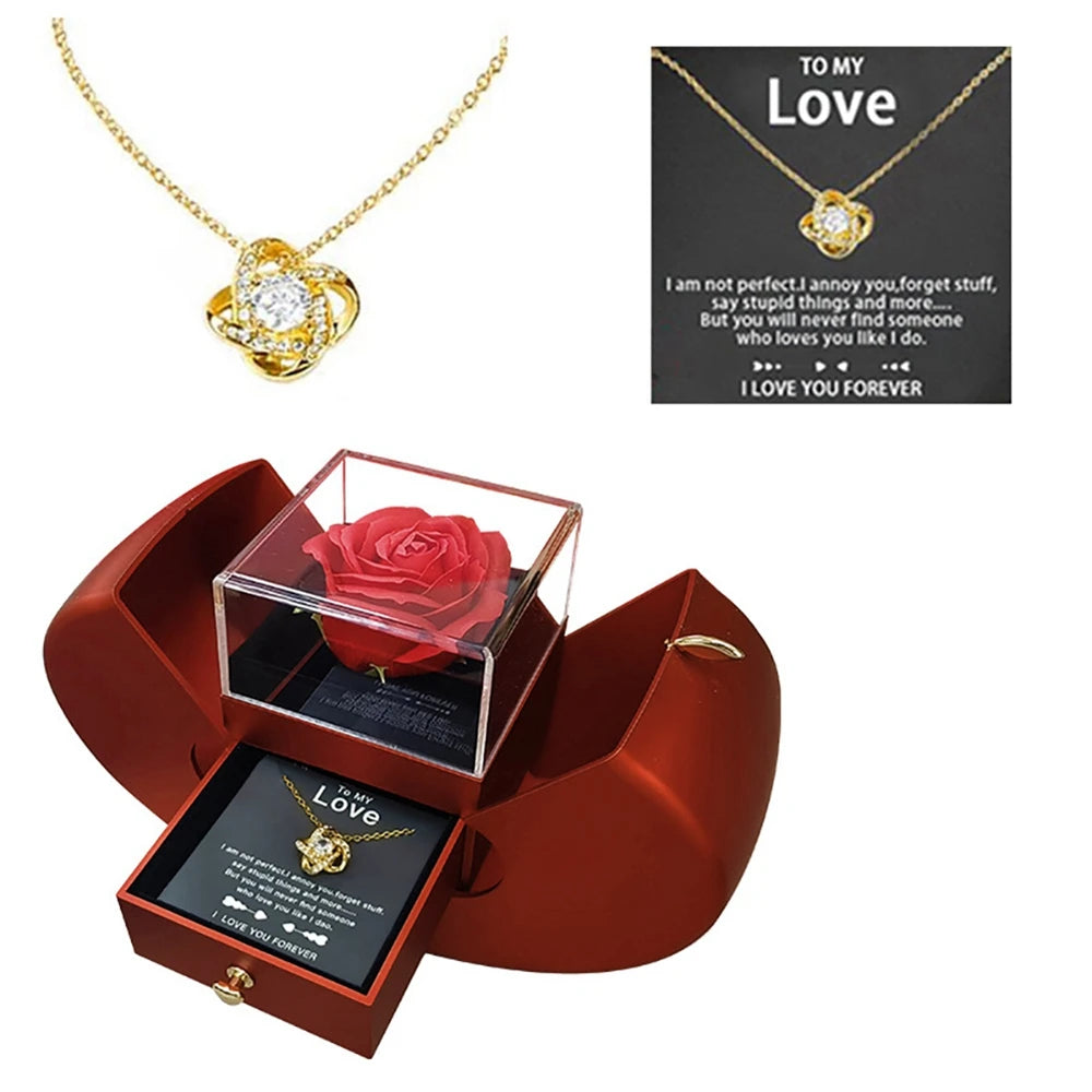 Eternal Flower Folding Box And Necklace Set
