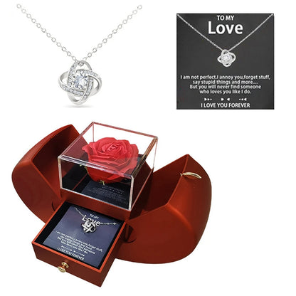 Eternal Flower Folding Box And Necklace Set
